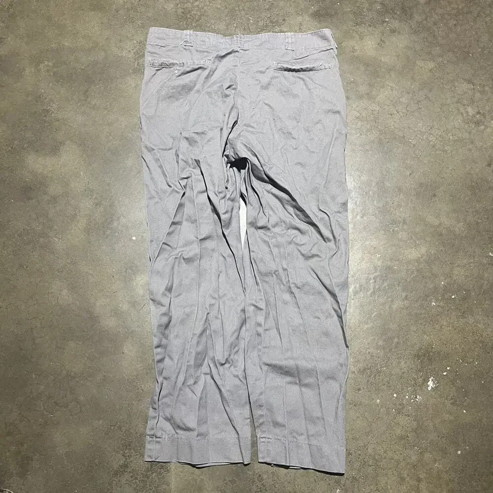 Vintage 70s Grey Canvas Cotton Workwear Chinos 33x27
